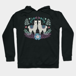 Llamas twin doodle hand drawn Hoodie